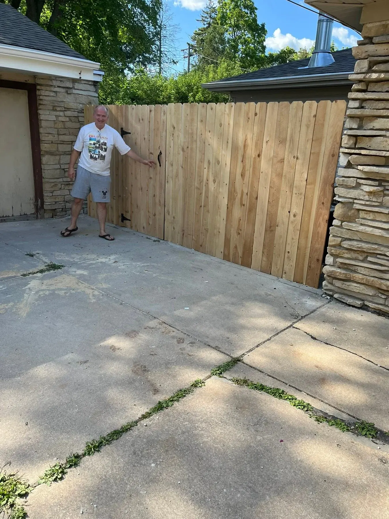 Completed gate and fence