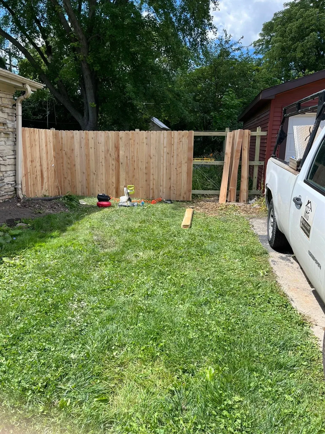 Fenced backyard